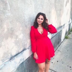 Red Express Long Sleeve Dress